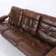 Vintage danish mid century  3 person sofa in brown leather 1970,s