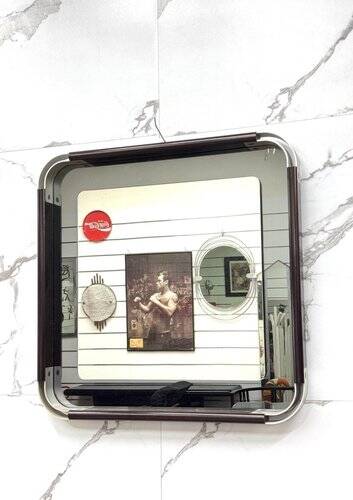 Vintage Wall Mirror in Steel and Bakelite, 1970s