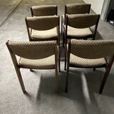 6 wooden chairs 1960 1970 vintage Scandinavian style
