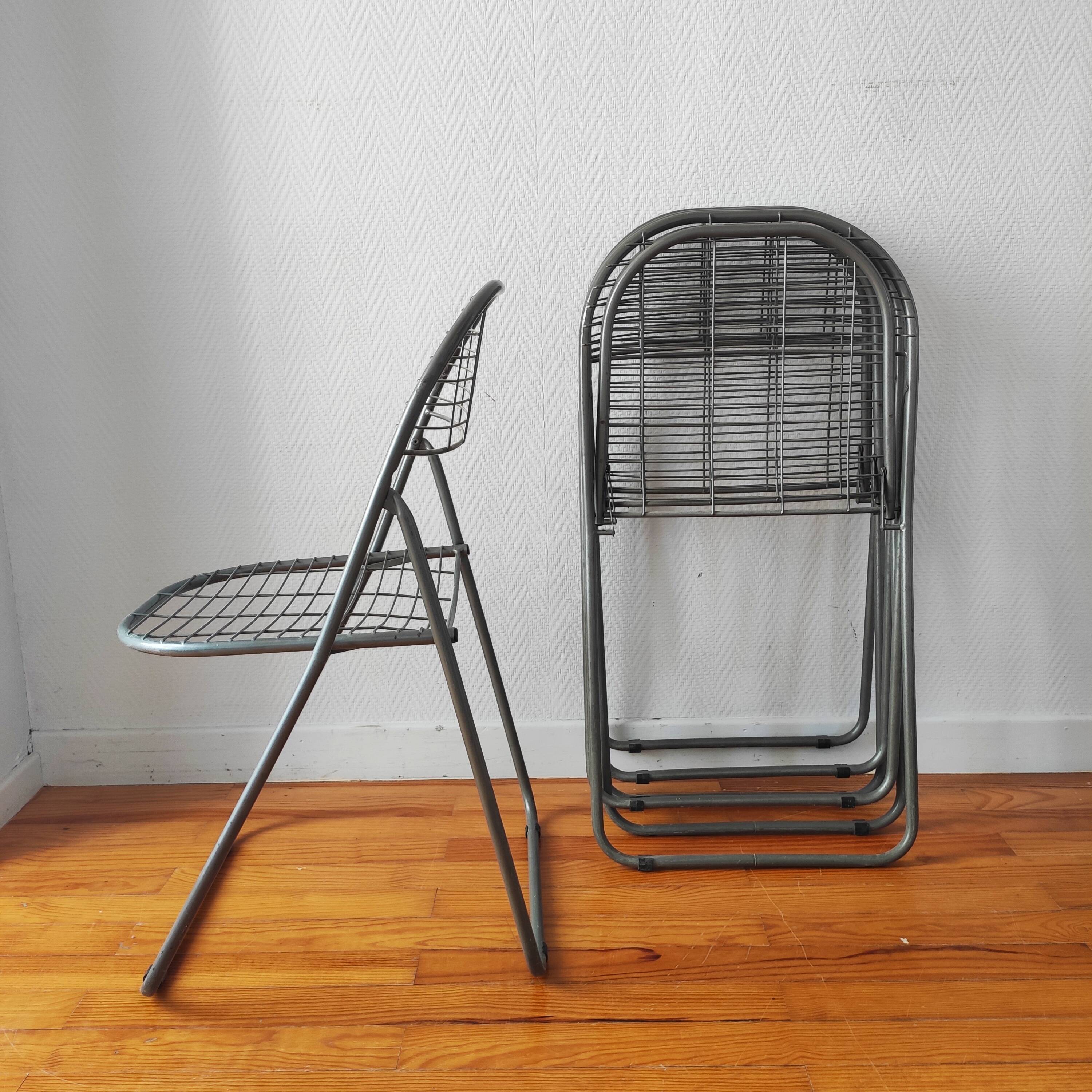 4 vintage folding chairs 1980 Niels Gammelgaard