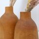 Paire de vases décoratifs vintage en bois de paulownia