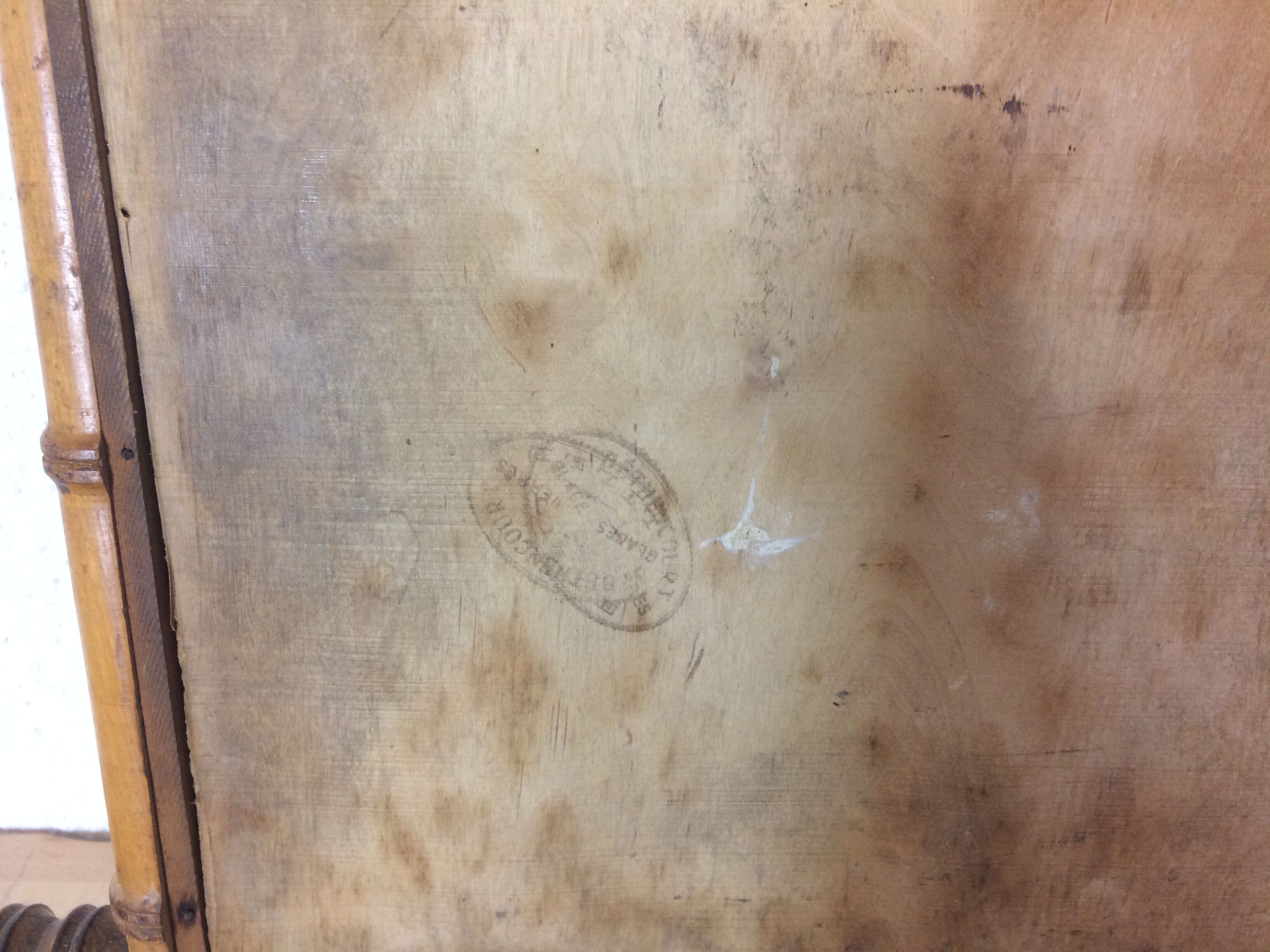 Miroir ancien au mercure bois façon bambou 44x53cm