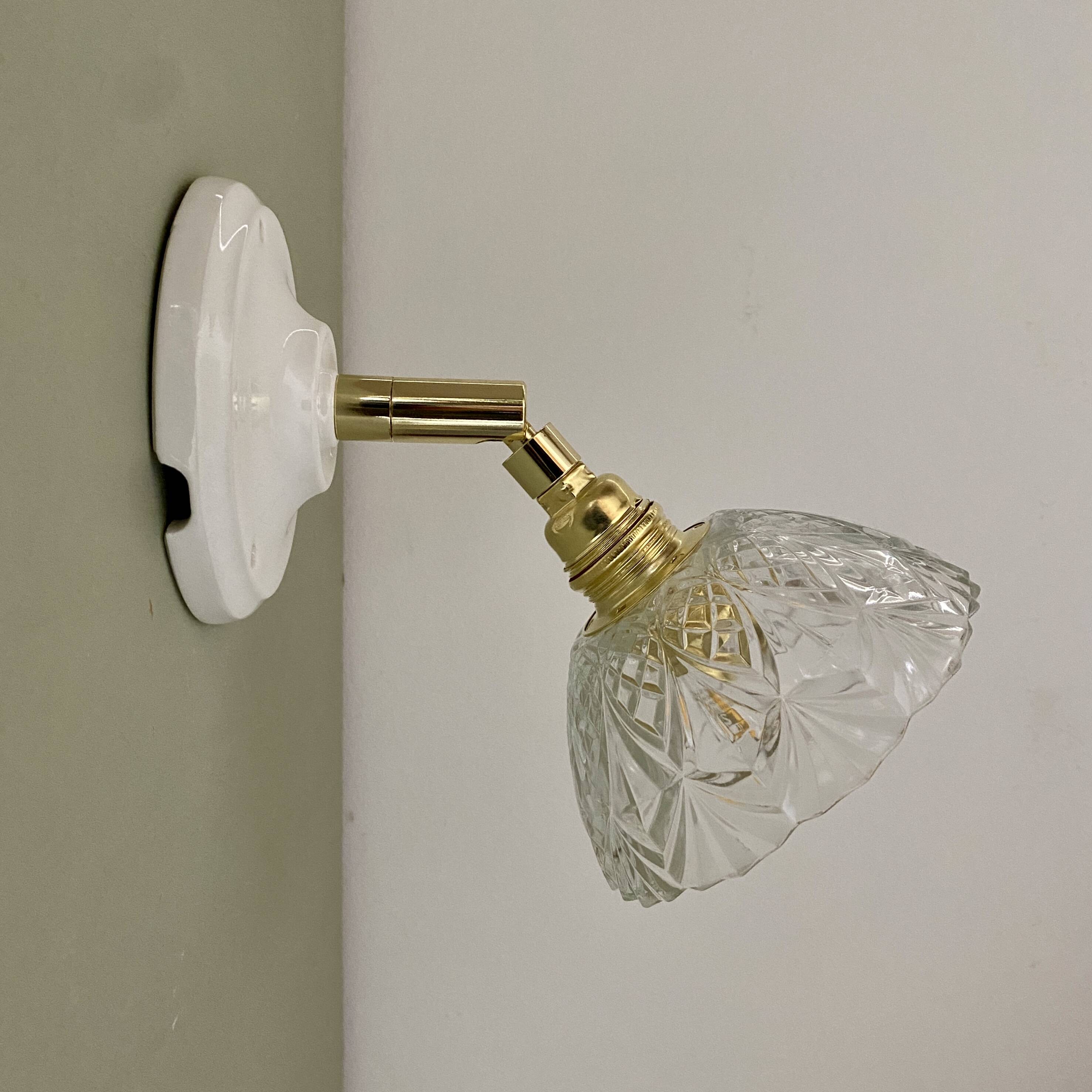 Vintage glass cut lampshade - tableware collection -