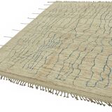 Handwoven Turkish Rustic 212 cm x 311 cm Beige Wool Carpet