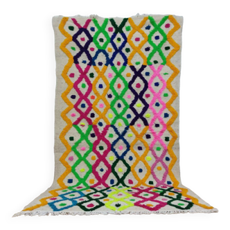 Handmade wool Berber rug 245x133cm