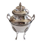 Sucrier couvert en métal argenté de style Empire néoclassique vers 1900