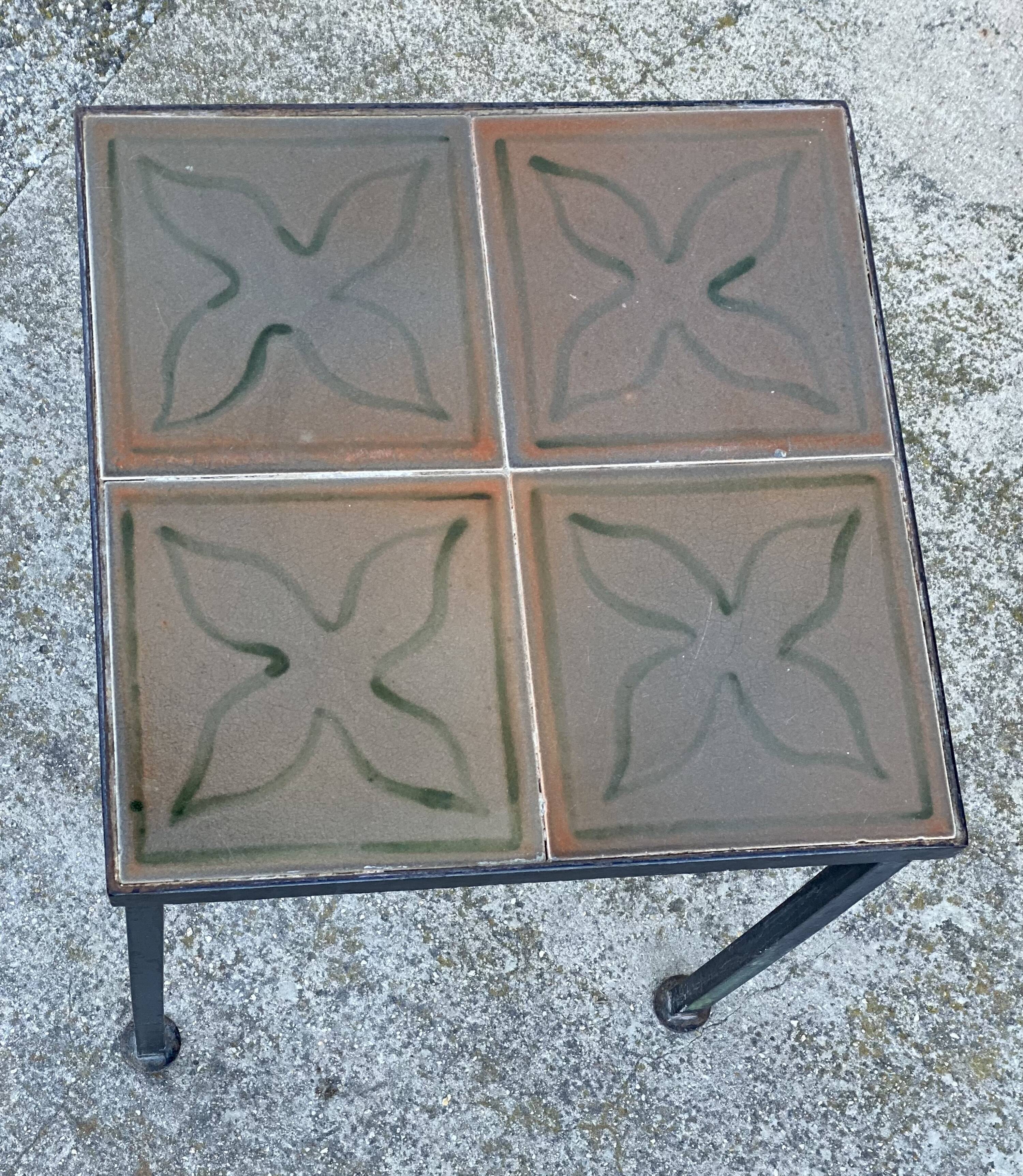 Small vintage 1950s ceramic side table.