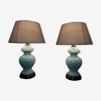 Pair of ceramic lamps