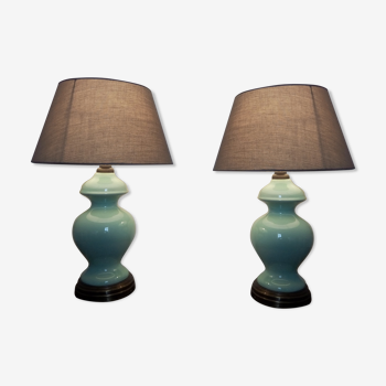 Paire de lampes en céramique