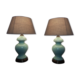 Pair of ceramic lamps