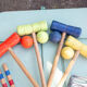 Vintage wooden croquet game
