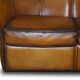 Modern Art leather sofa, restored, two-seater