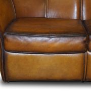 Canapé en cuir Art Moderne, restauré, deux places