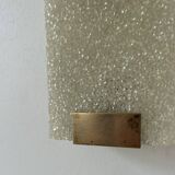 Pair of vintage wall lights, granite perspex and brass, France 1960
