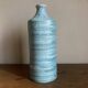 Vase rouleau en grès bleu turquoise 1970