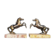 Pair of art deco bookends in bronze and marble