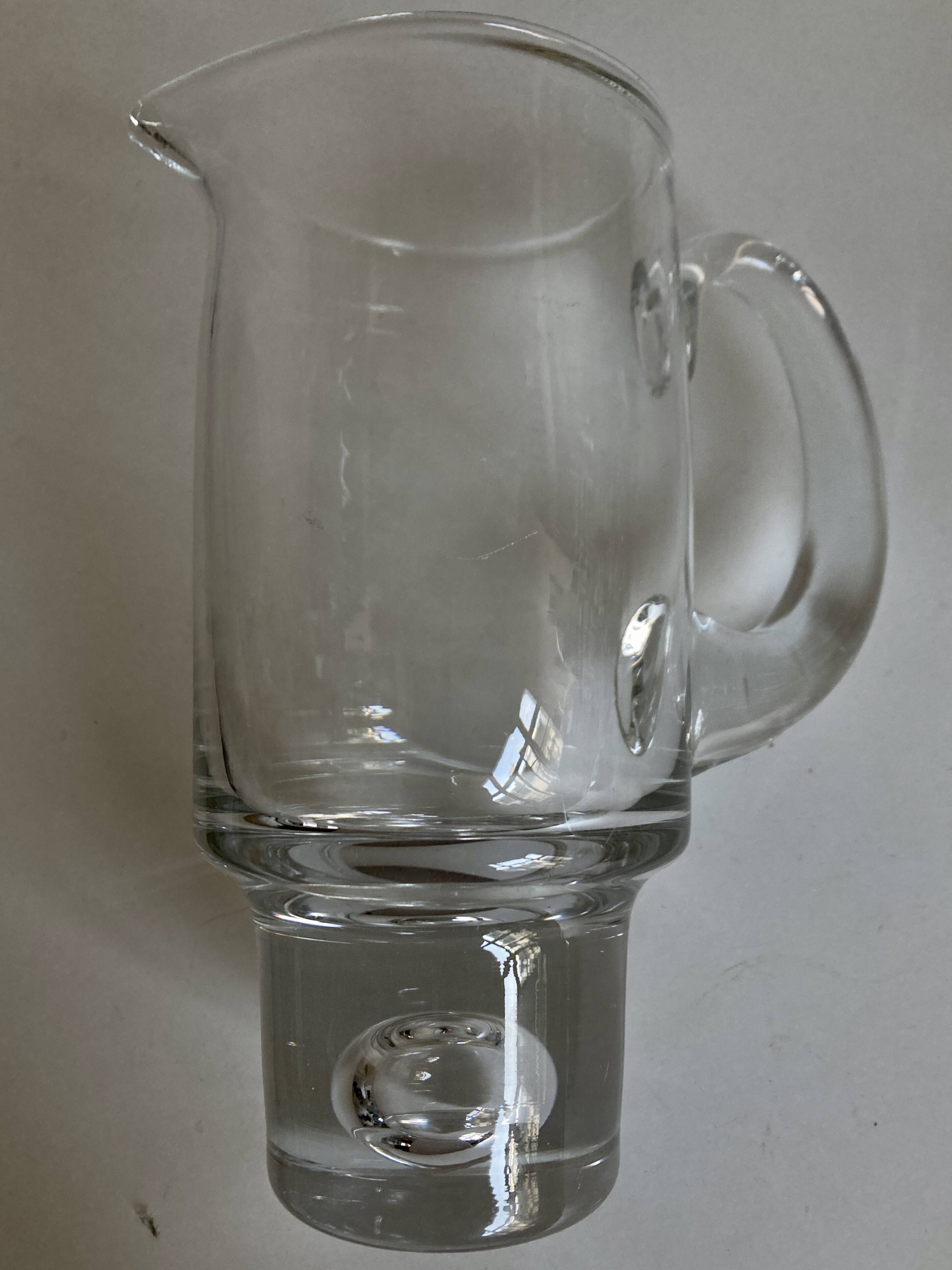 XXL Pippi Bubble Pitcher by Kosta Boda Sweden 1970 in Crystal Sounding Scandinavian Carafe