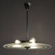 Czech Bauhaus Pendant in Chrome-Plated Steel and Milk Glass, 1930s