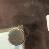 Table basse en verre, laiton et marbre