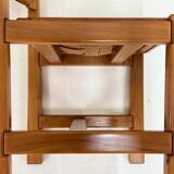 Set of 6 Maison Regain Chairs - Solid Elm and Fawn Leather - Circa 70