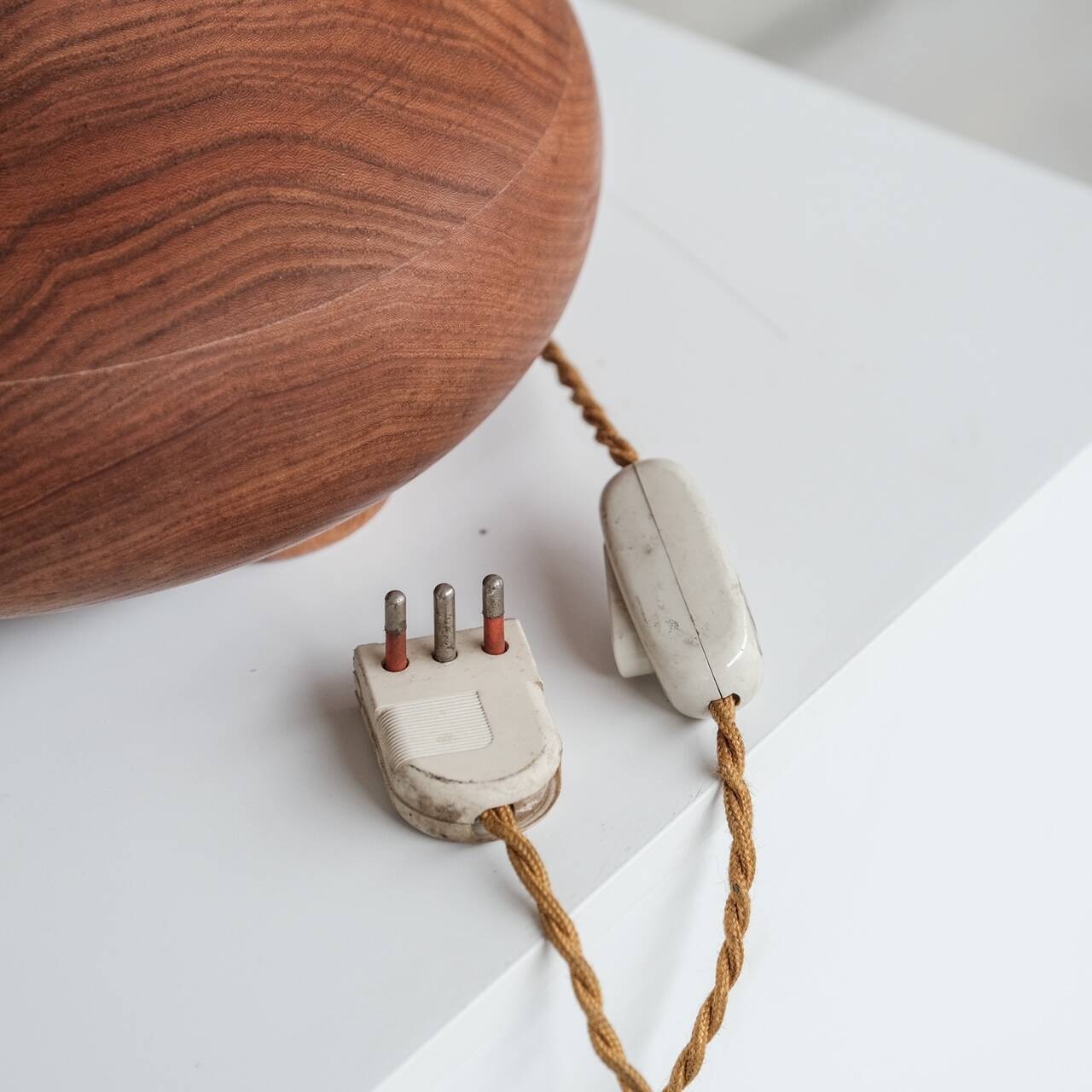 Mid-Century Italian Wooden Table Lamp