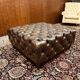 Large Brown Chesterfield Hocker