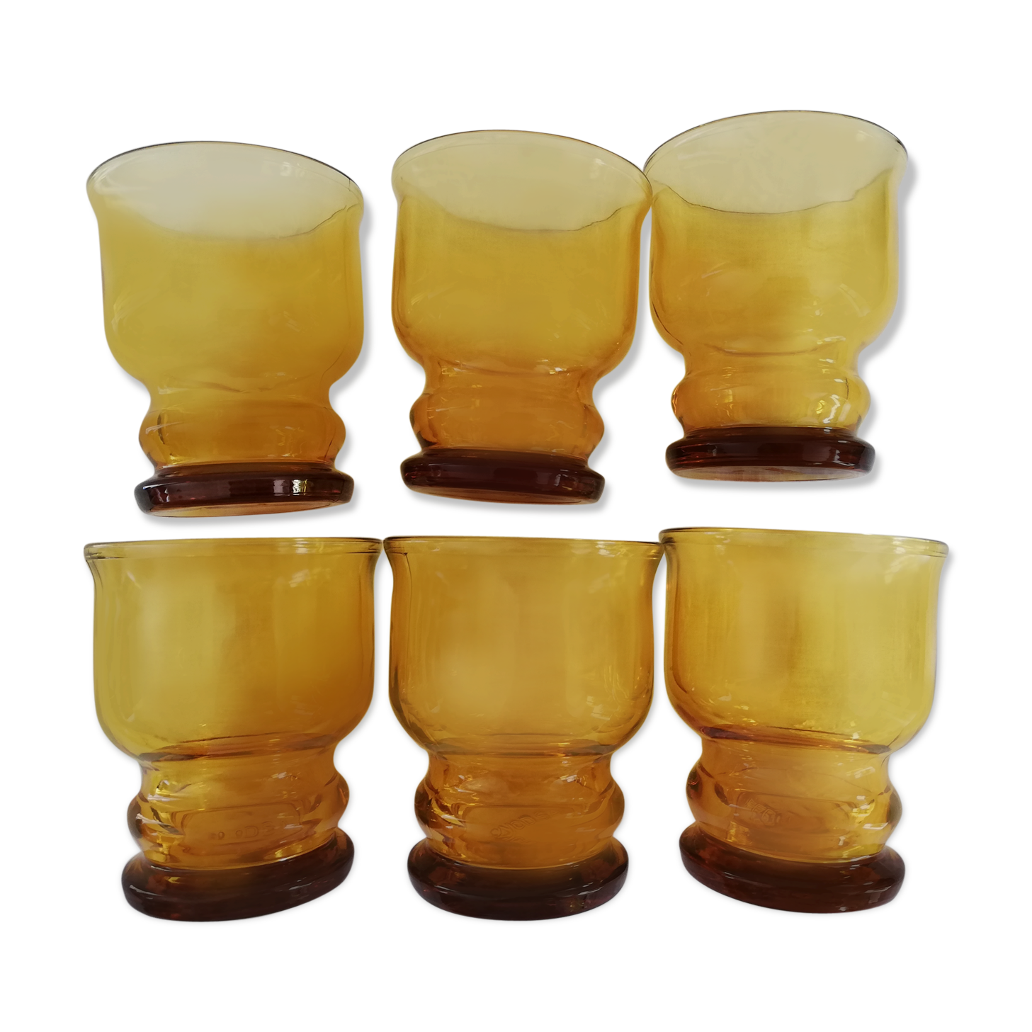 Set of 6 vintage jaunes