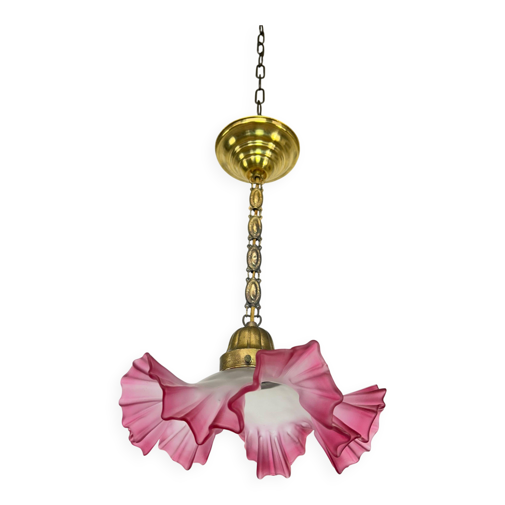 Red Jugendstil pendant lamp