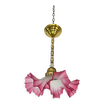 Lampe suspendue Jugendstil rouge