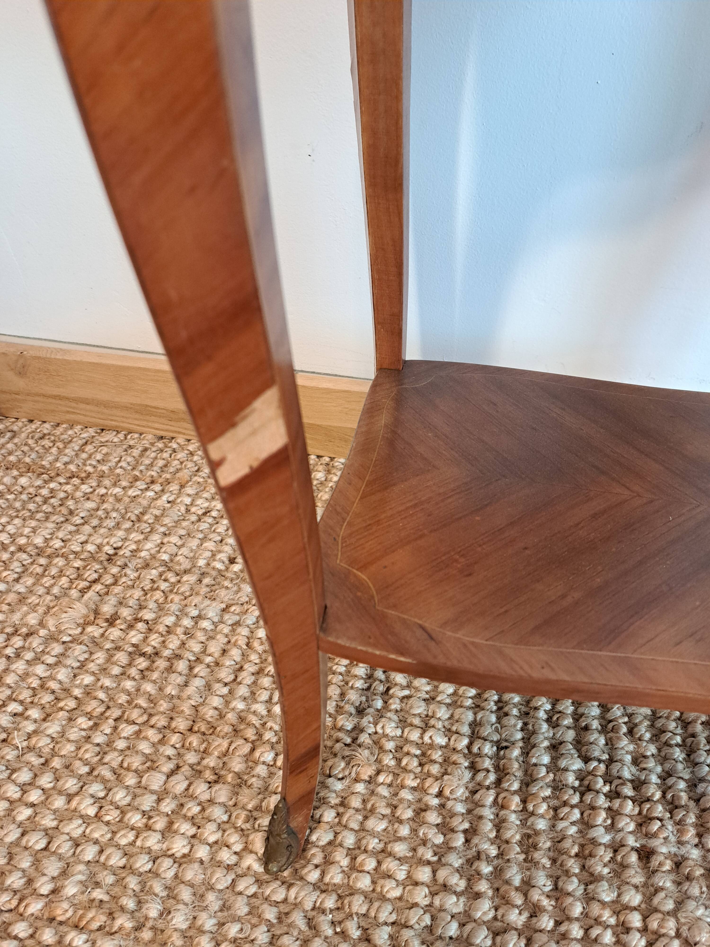 Pair of marquetry tables