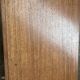 Teak sideboard with flap, 2 drawers and conical legs.