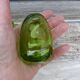 Vintage 1970 set of 2 small green blown glass vases
