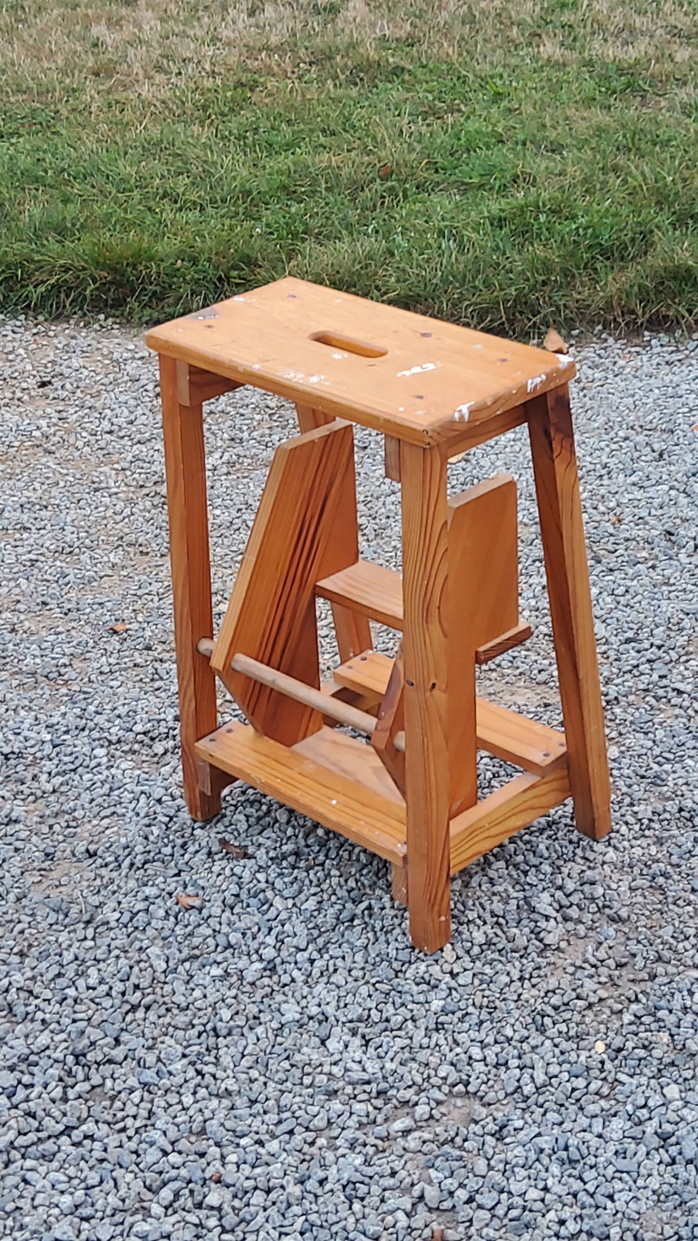 Escabeau en bois pliant 3 marches