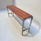 Curved base console in Scandinavian design – mahogany and chrome