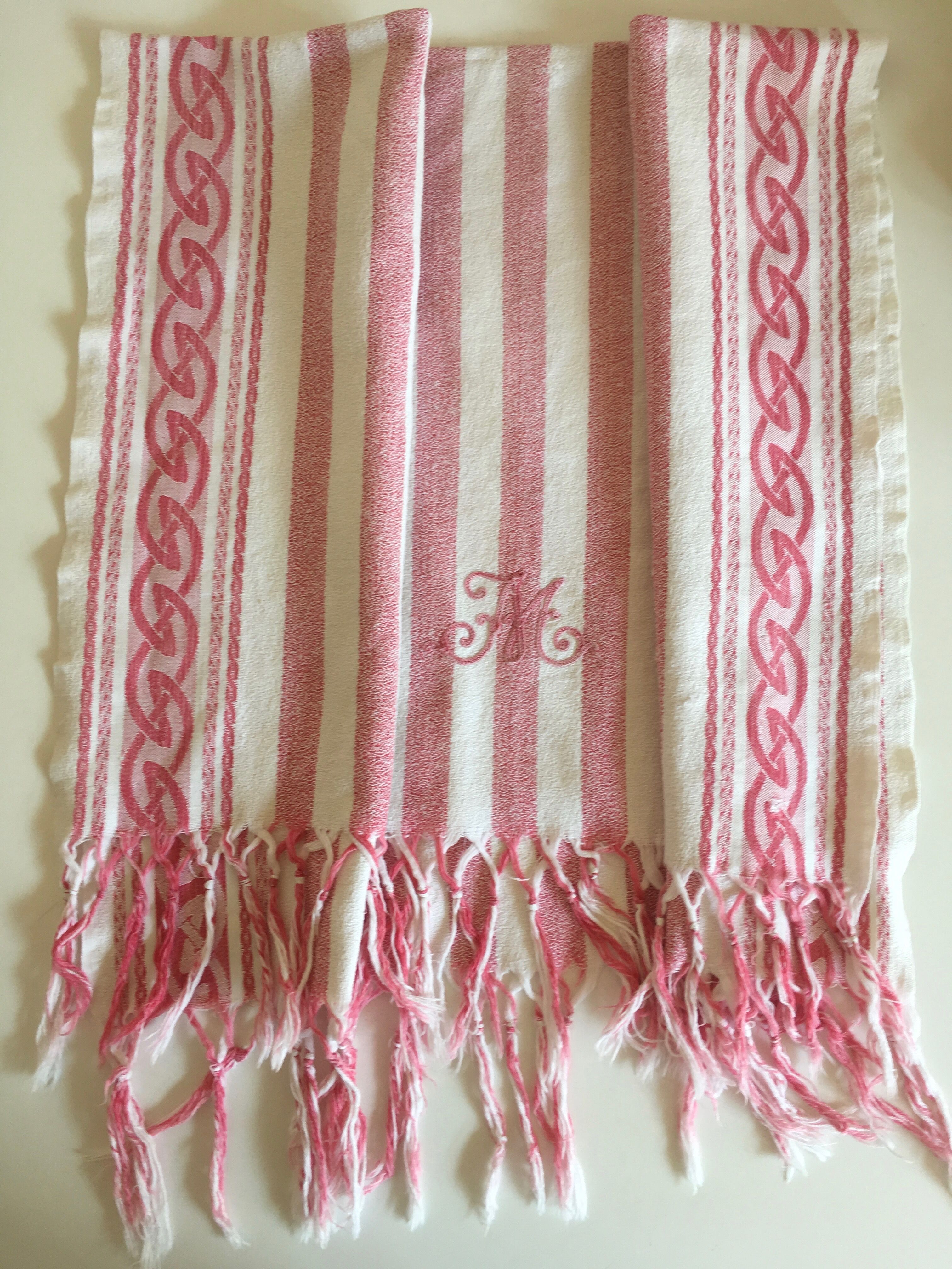 30's monogram M knotted fringe dint