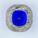 Vintage blue Italian Murano glass ashtray, 1980s