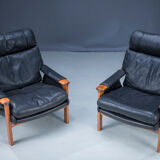 Mid-Century Leather Tessa T21 Living Room Sets 1970s, Set of 3