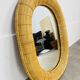 Oval rattan mirror 60s vintage 75 x 55 cm