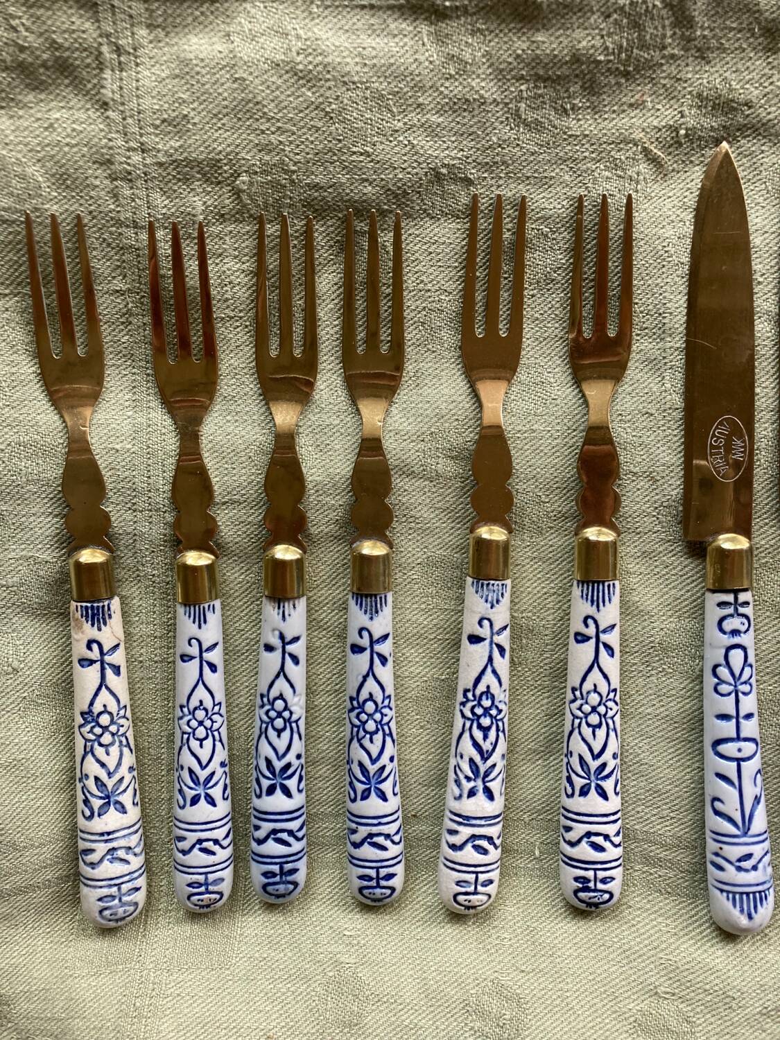 Fruit cutlery Meissen blue onion