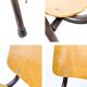 Lot de 3 chaises empilables Mid Century Chaise d'école Industrie Bois Métal Marron Vintage Rétro Cha