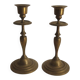 2 antique candlesticks in brass or bronze