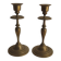 2 antique candlesticks in brass or bronze