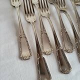 12 Fourchettes en métal argenté Boulenger Couverts de table