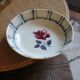 Red rose bowl art deco dolphin Digoin Sarreguemines