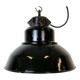 Lampe d'Usine Industrielle en Émail Noir avec Plateau en Fonte, 1960s