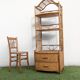 Vintage 1960s Rattan Bamboo Bookcase Shelf Buffet