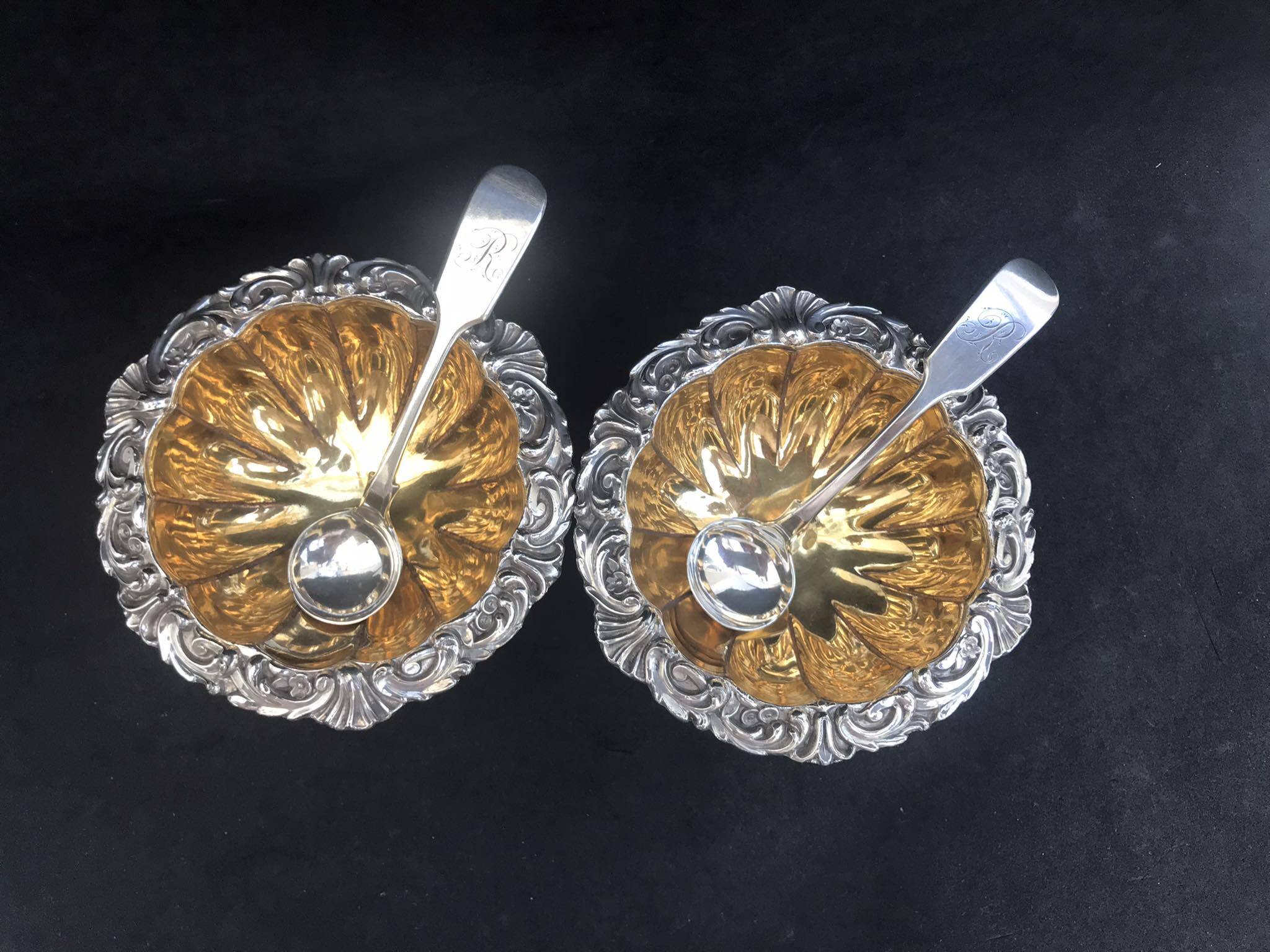 Antique English salt and pepper shakers