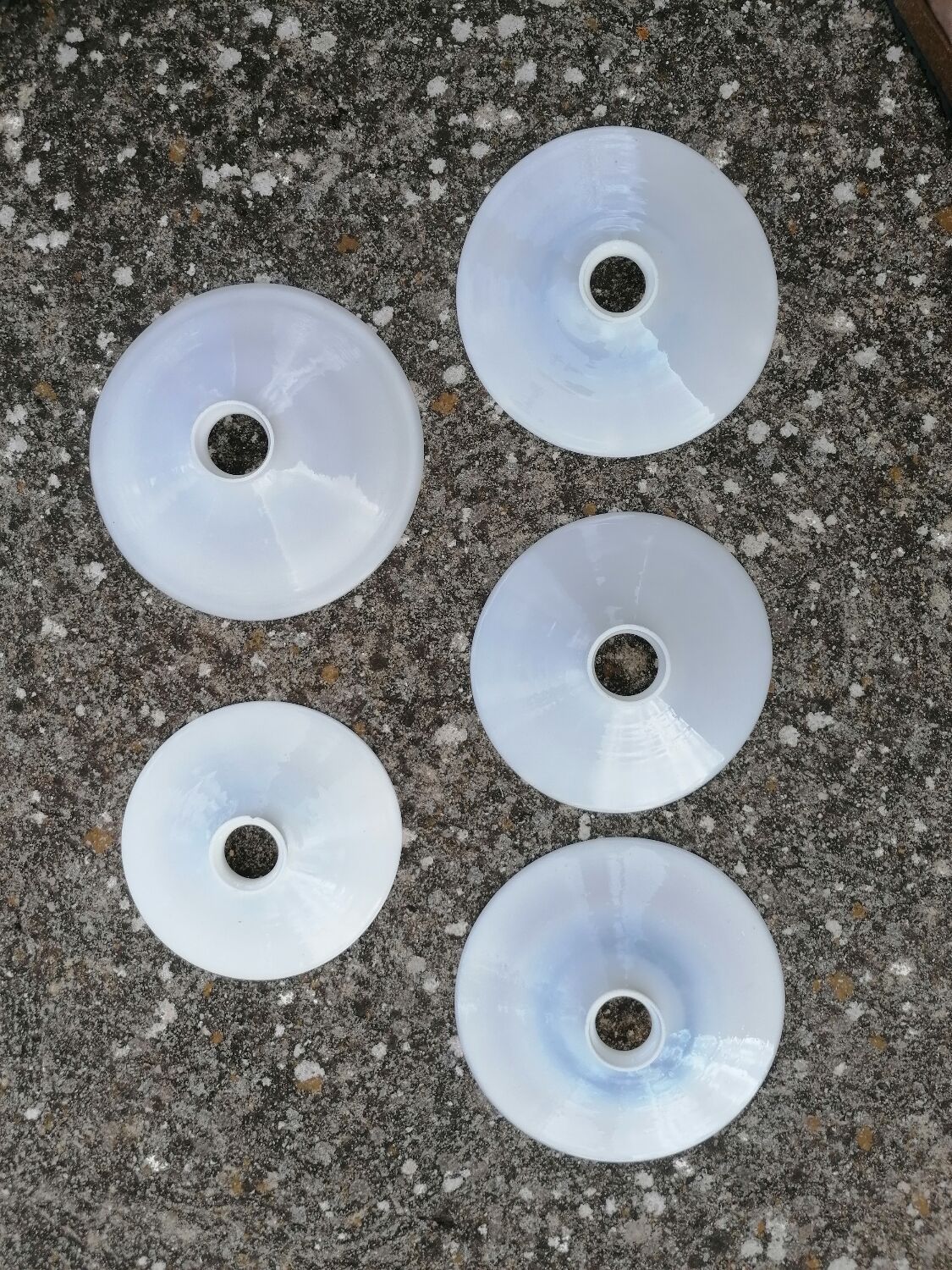 White opaline lampshade from the 1940s