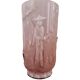 Vase art déco en verre rose avec scène chinoise à effet ombre de verlys, france, 1940s