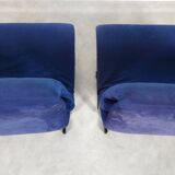 Chaises Saporiti Onda - daim bleu
